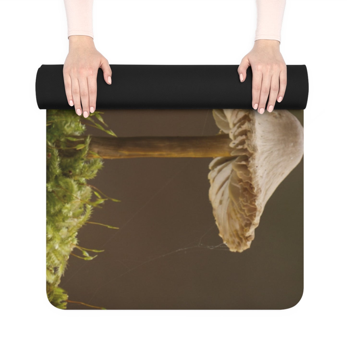 "Mushroom On Mossy Mound" Rubber Yoga Mat