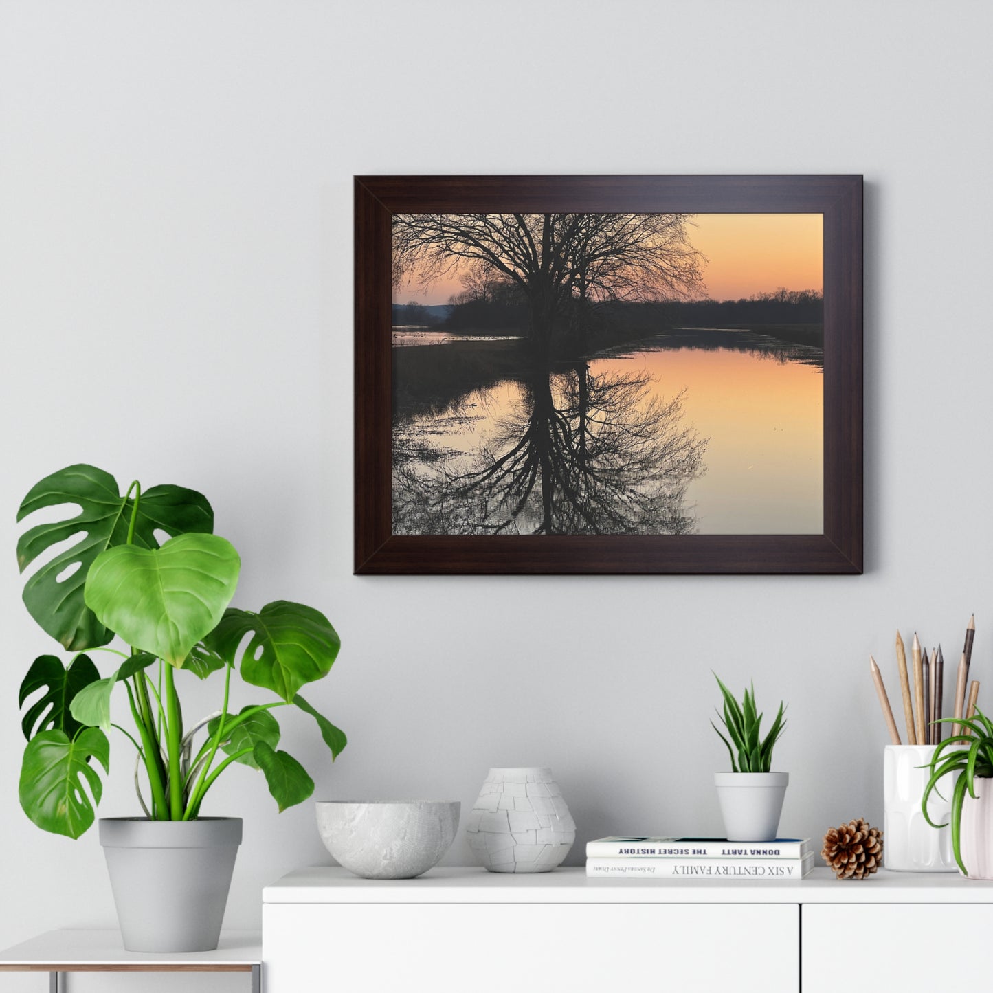 “Reflection At Sunset” Framed Poster