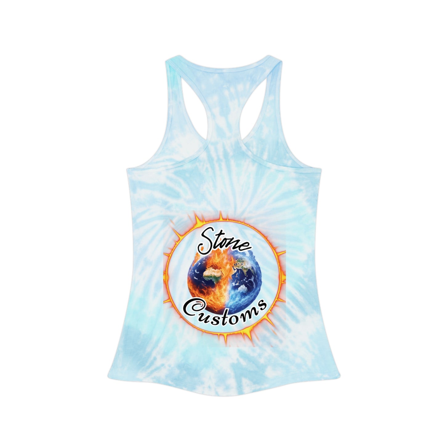 "The Best Revenge/Stone Customs" Tie Dye Racerback Tank Top