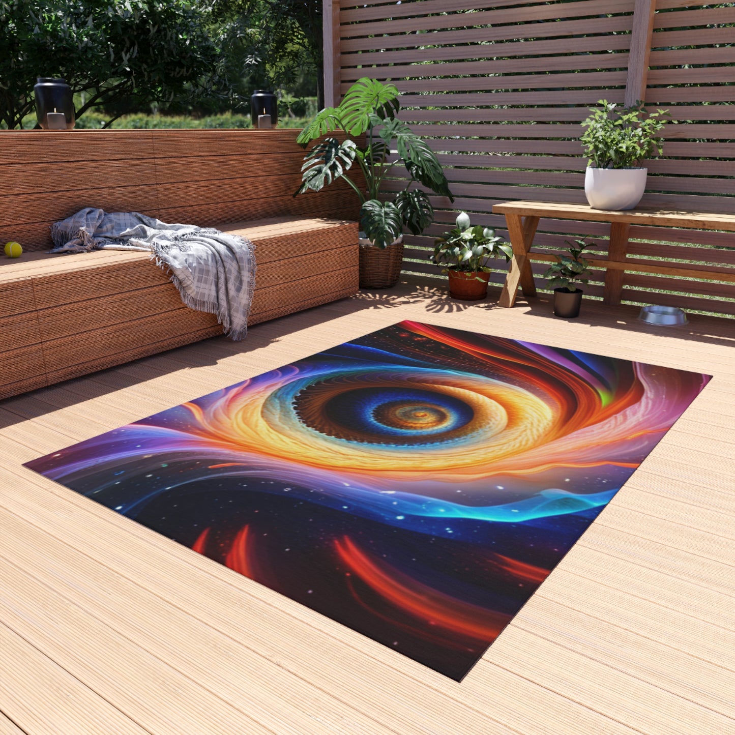 "Cosmic Spiral" Outdoor Rug