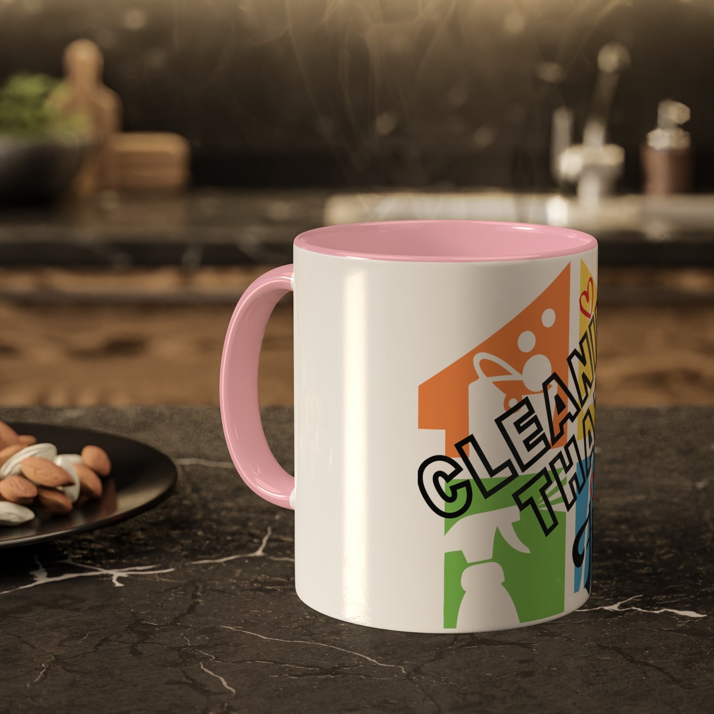 "Cleaning That Fitz" Logo Colorful Mugs, 11oz