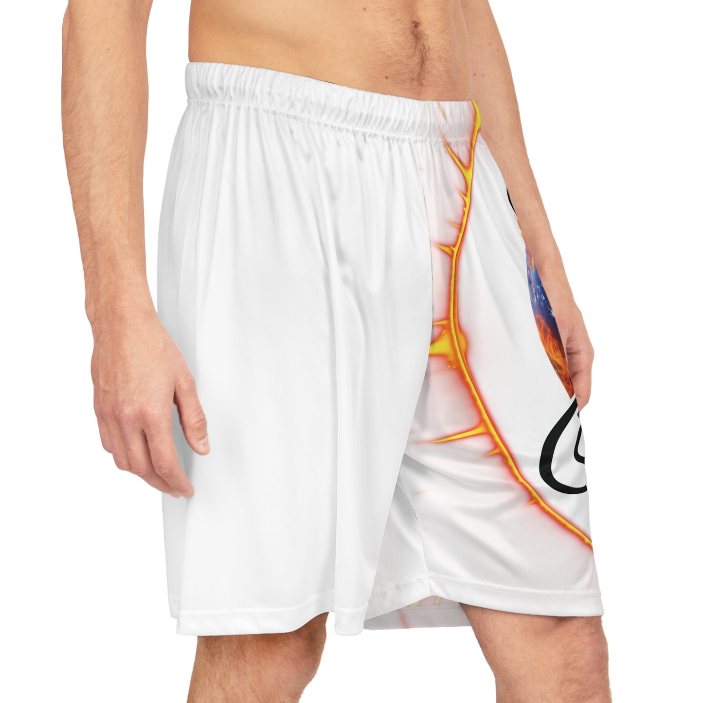 "Stone Customs" Left Leg Basketball Shorts (AOP)