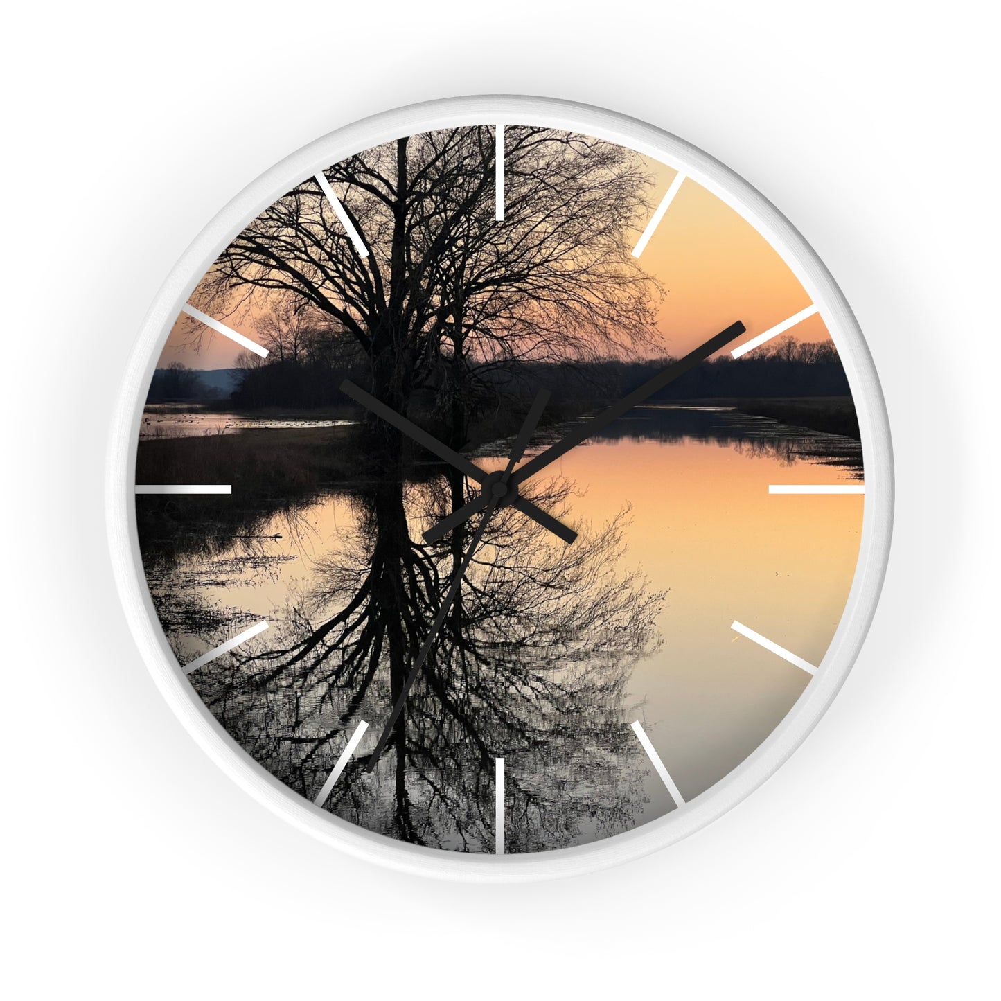 “Reflection At Sunset” Wall Clock