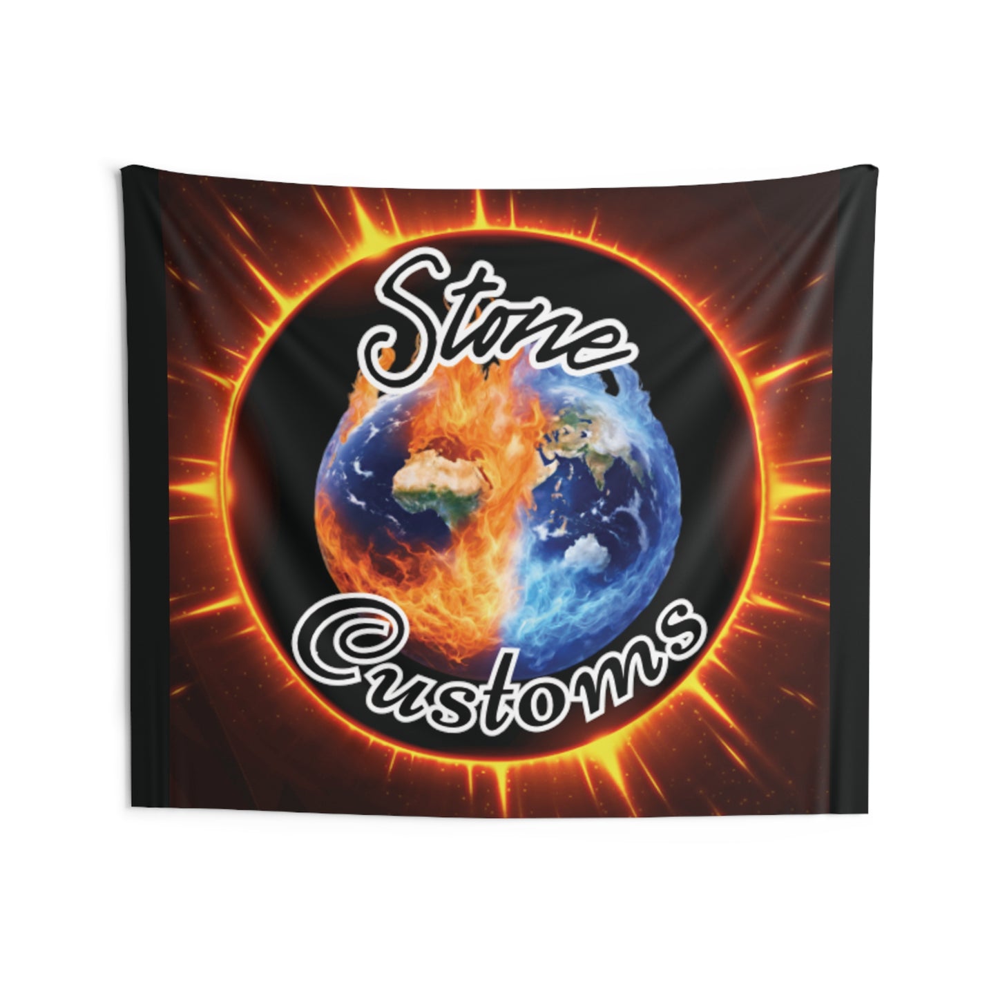 "Stone Customs" Black Indoor Wall Tapestries