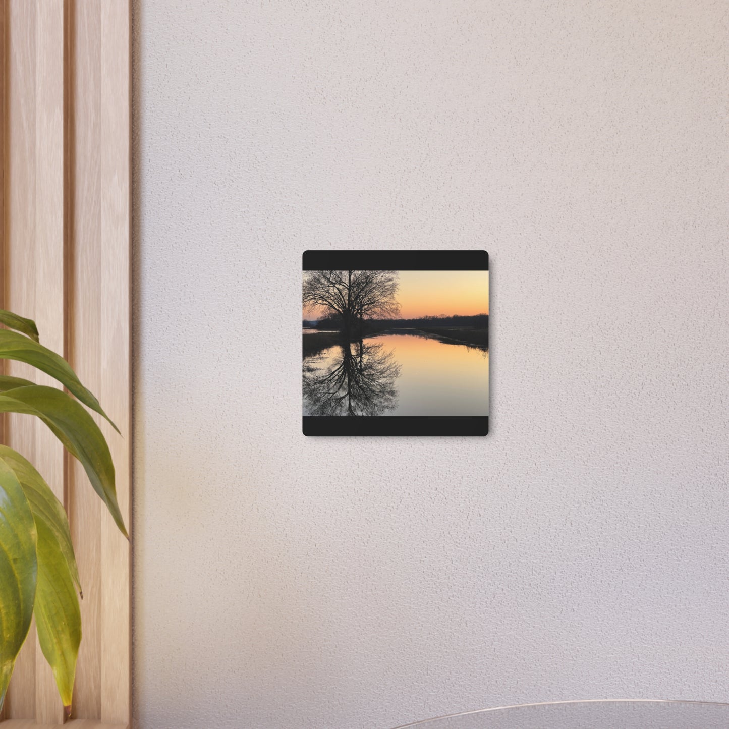 “Reflection At Sunset” Horizontal Metal Art Sign