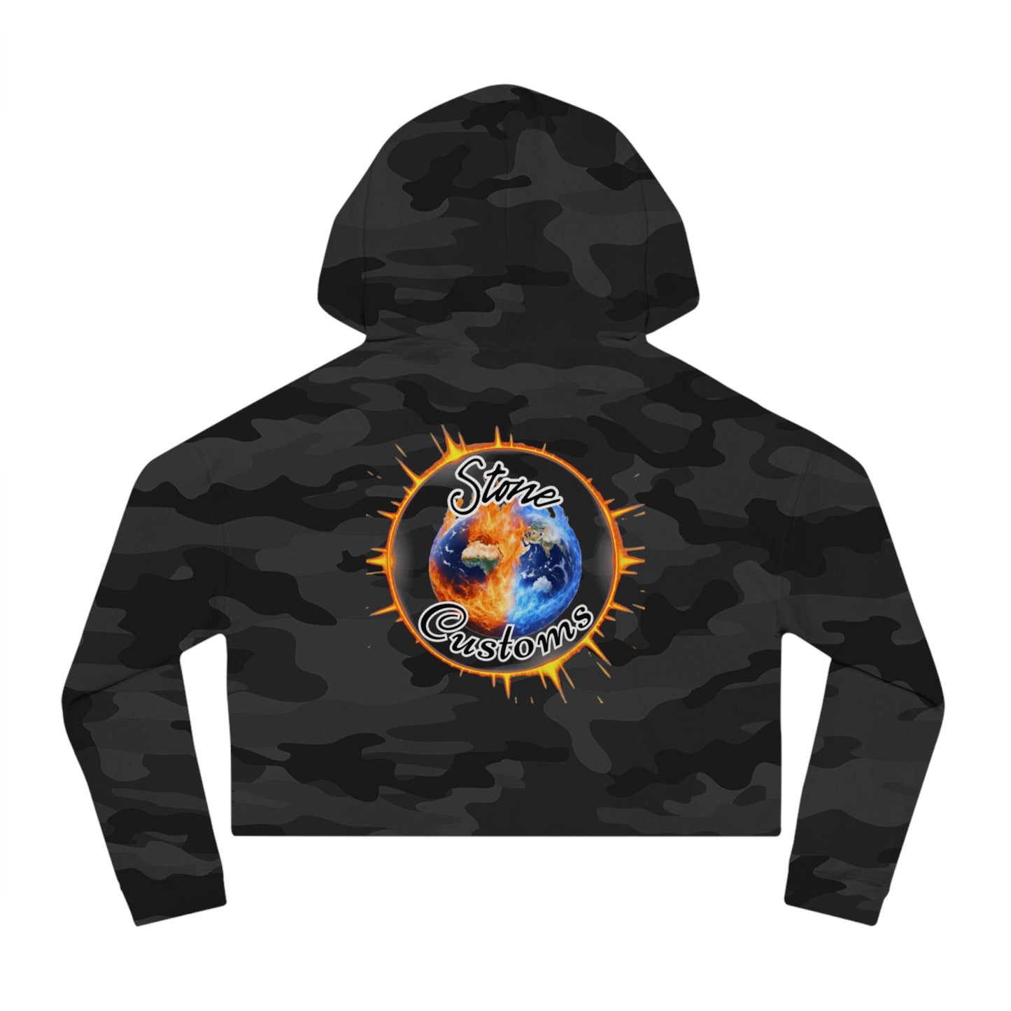 Fun Graphic Cropped Hooded Sweatshirt - “I’m Extremely Unstable! Run!” with “Stone Customs” logo on back