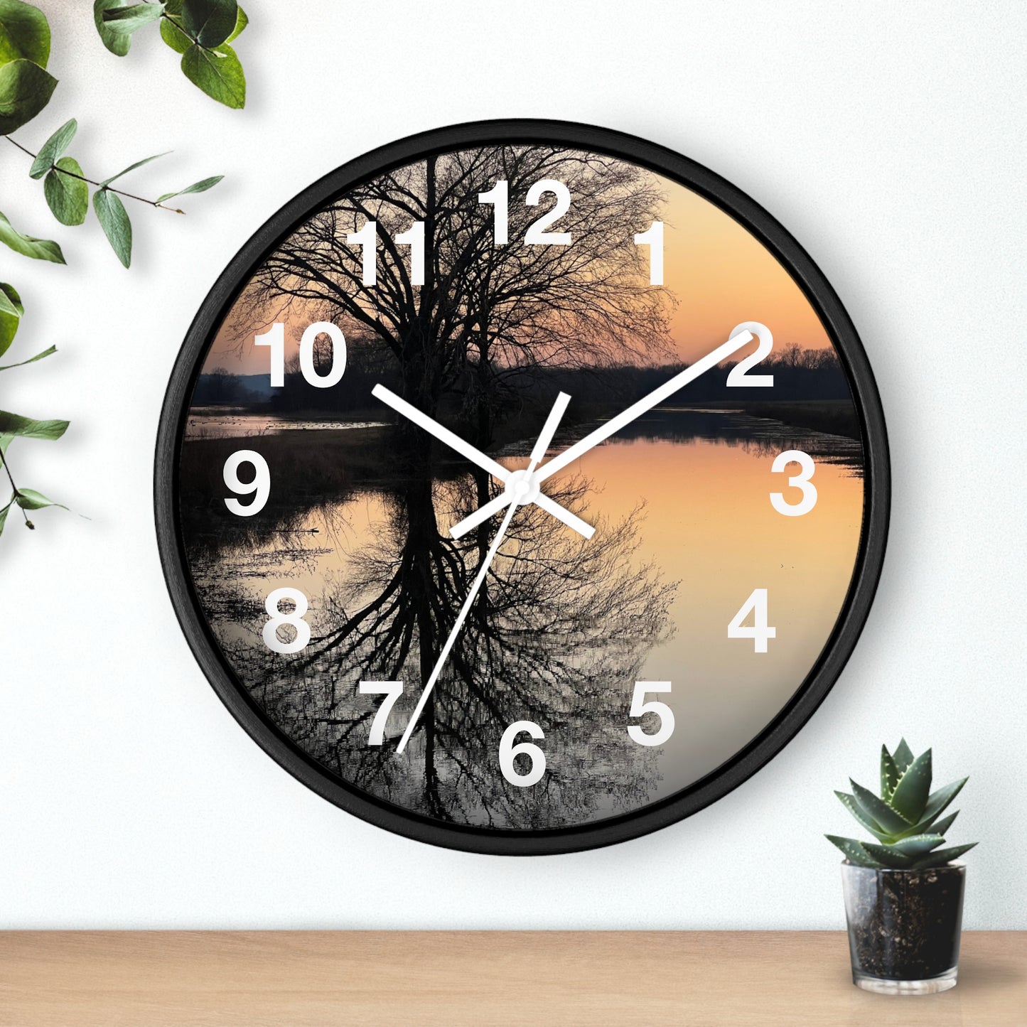 “Reflection At Sunset” Numbered Wall Clock