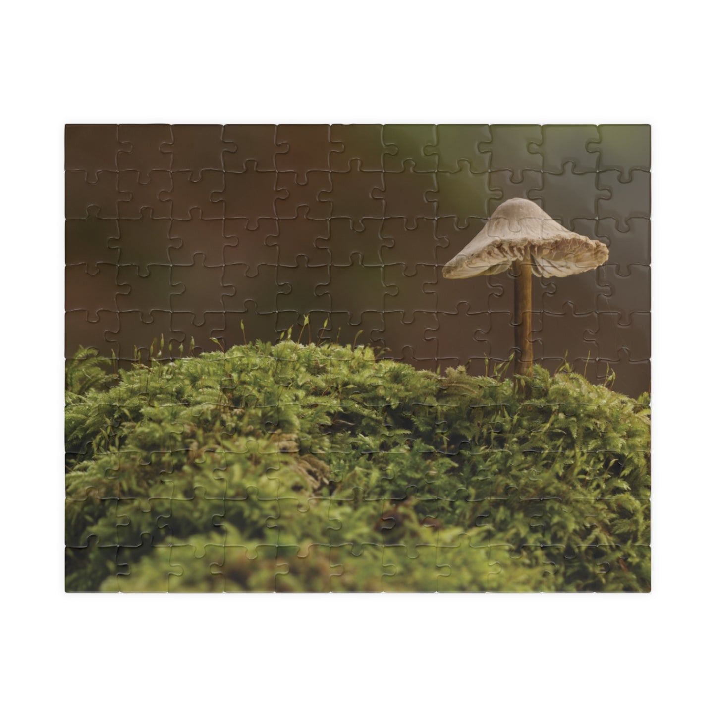 Horizontal "Mushroom on Mossy Mound" Puzzle (110, 252, 520, 1014-piece)