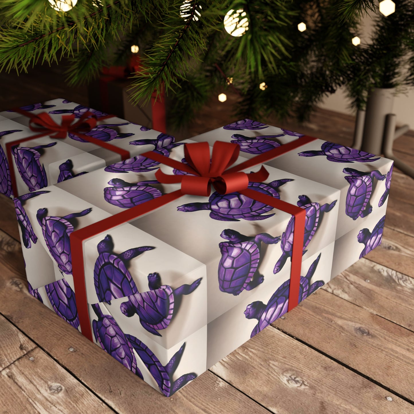 "Purple Turtle" Gift Wrapping Paper Sheets, 1pc