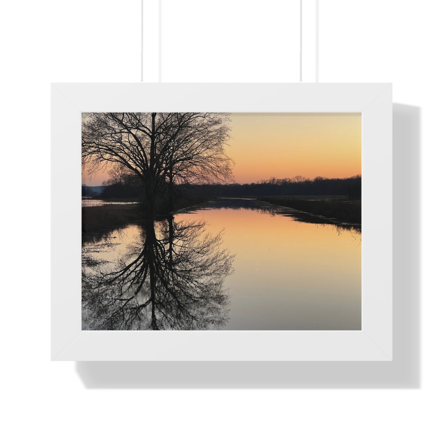 “Reflection At Sunset” Framed Horizontal Poster