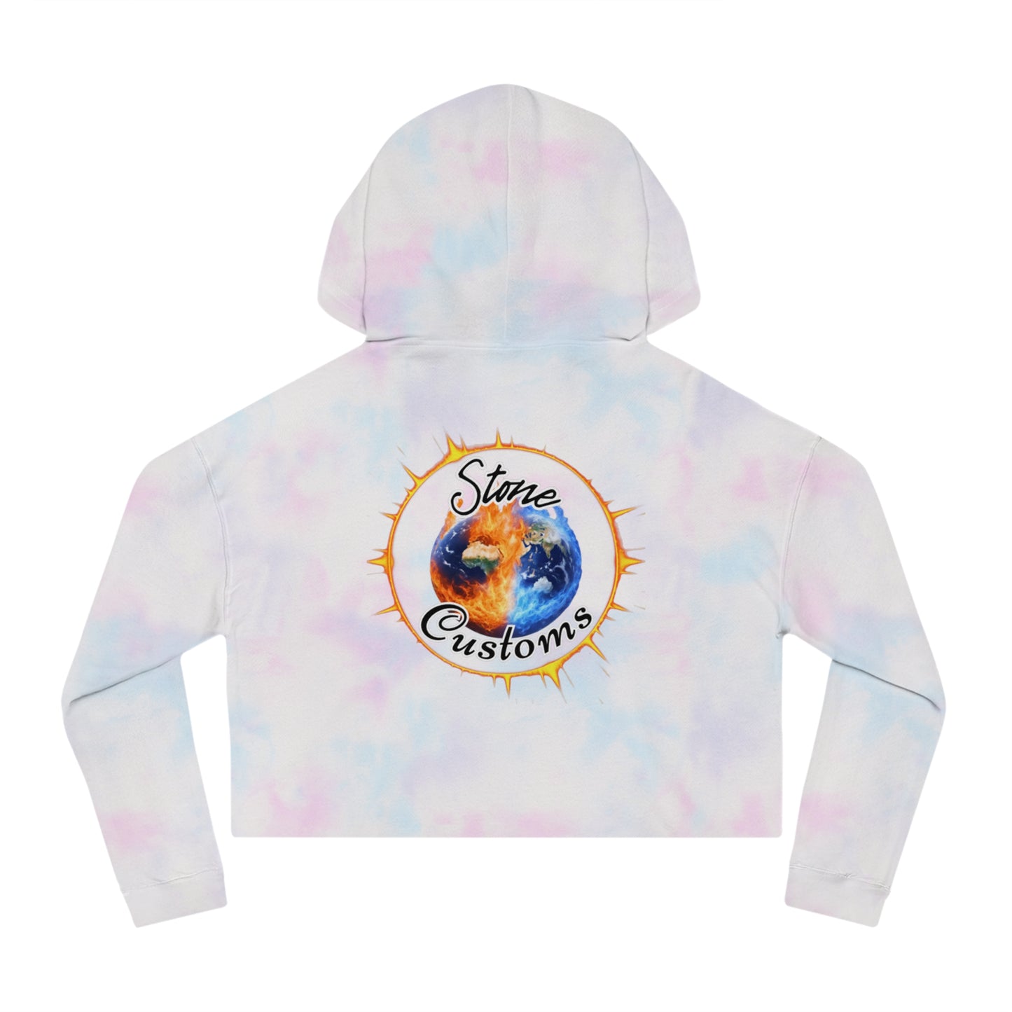 Fun Graphic Cropped Hooded Sweatshirt - “I’m Extremely Unstable! Run!” with “Stone Customs” logo on back