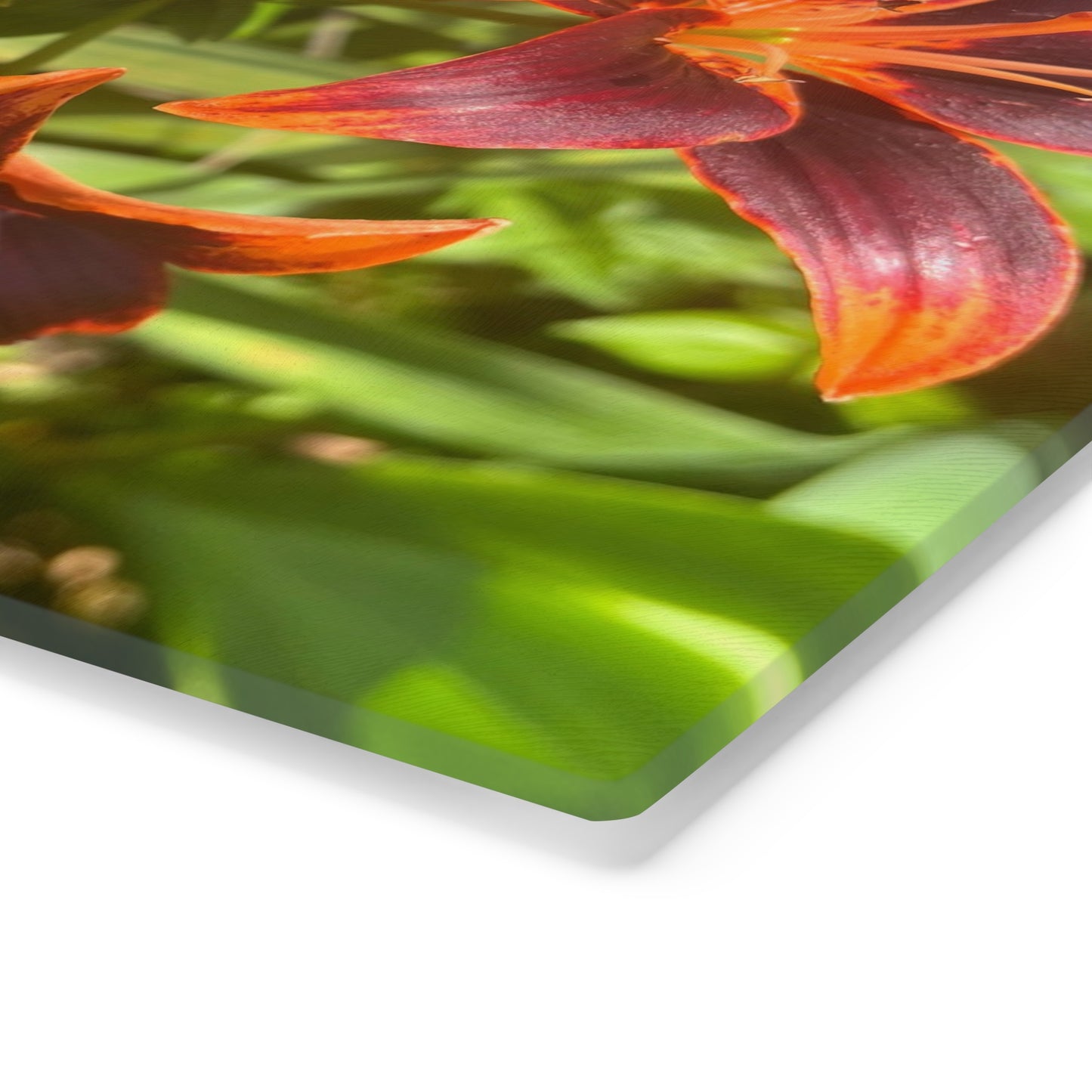 "Purple and Orange Flowers" Cutting Board