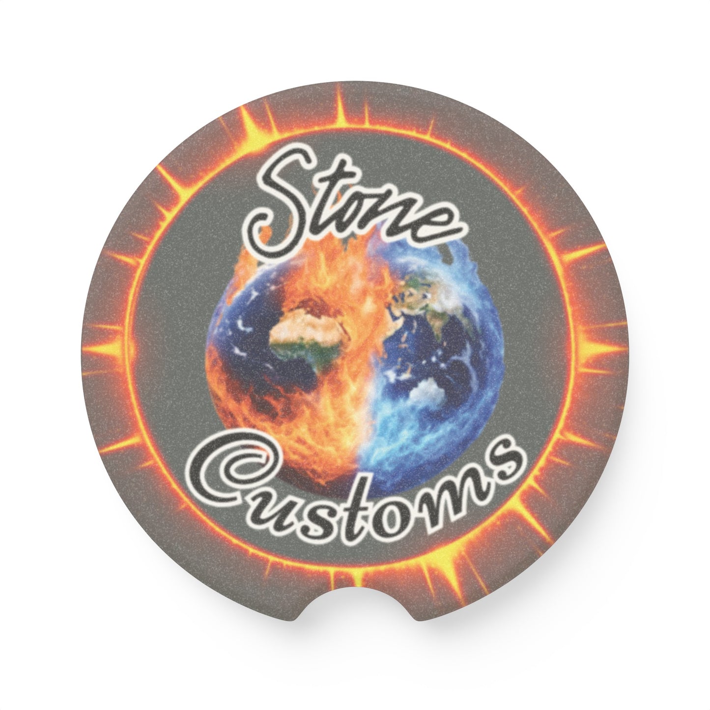 "Stone Customs" Soapstone Car Coaster (Dark Grey)