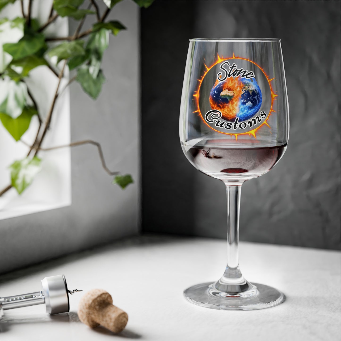 "Stone Customs" Wine Glass, 12oz