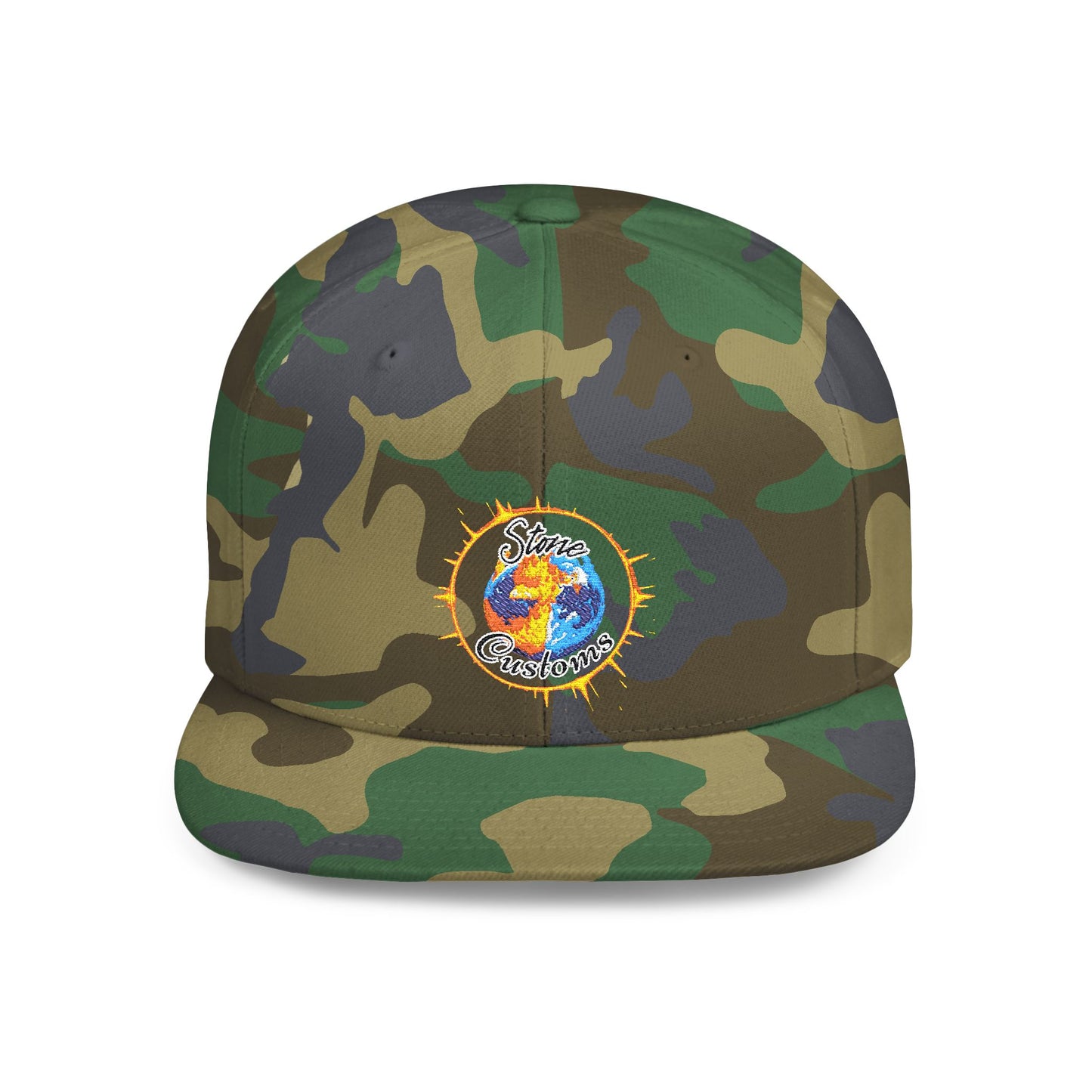 "Stone Customs" Logo Flat Bill Snapback
