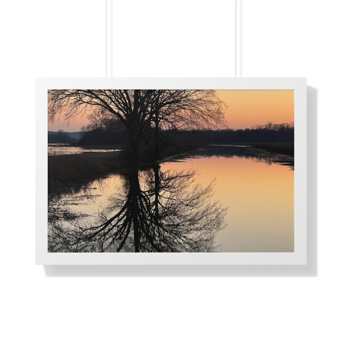 “Reflection At Sunset” Framed Poster