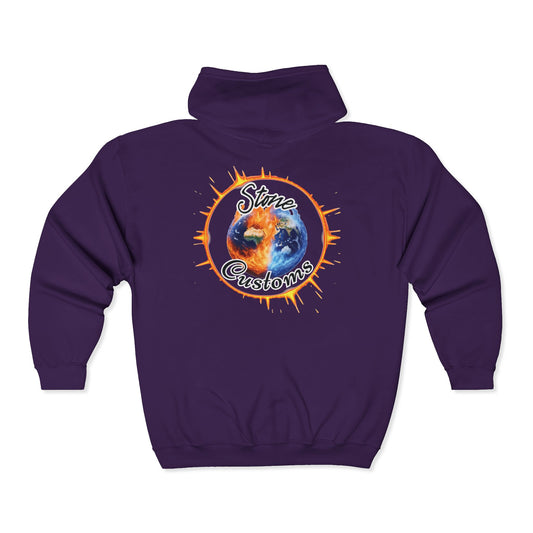 "Stone Customs" Logo on back - Unisex Heavy Blend™ Full Zip Hooded Sweatshirt