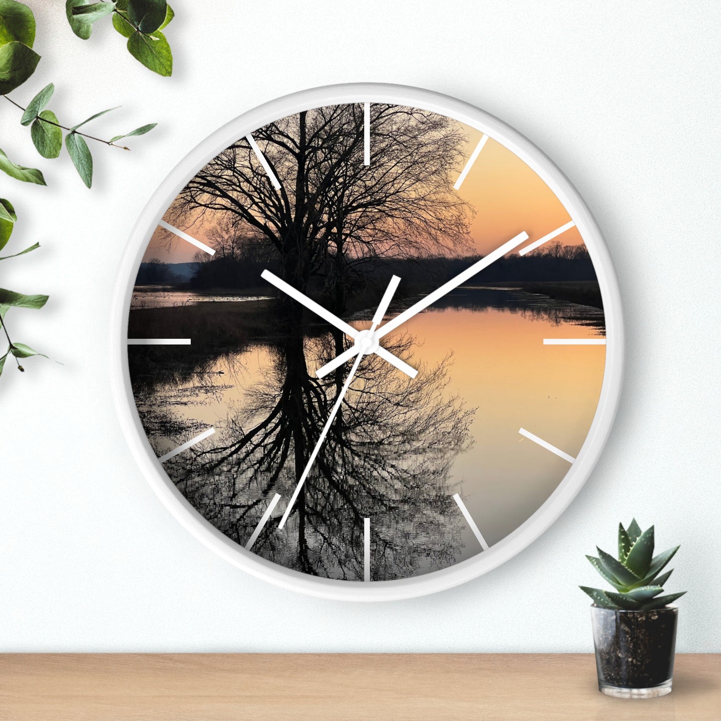 “Reflection At Sunset” Wall Clock