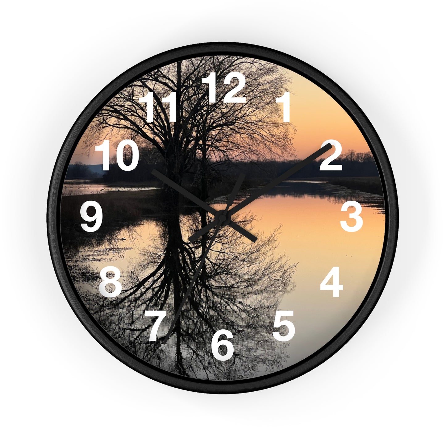 “Reflection At Sunset” Numbered Wall Clock