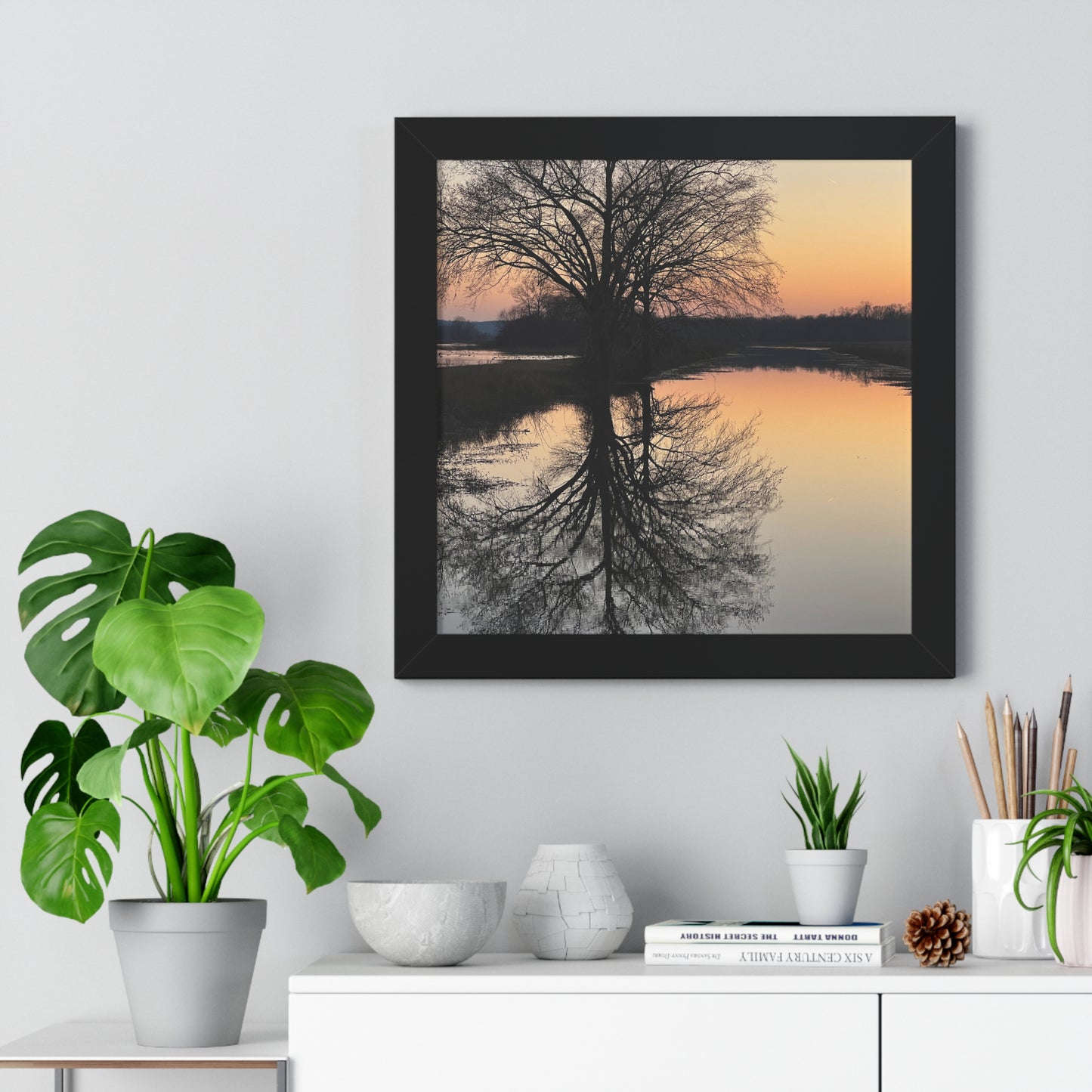 “Reflection At Sunset” Framed Poster