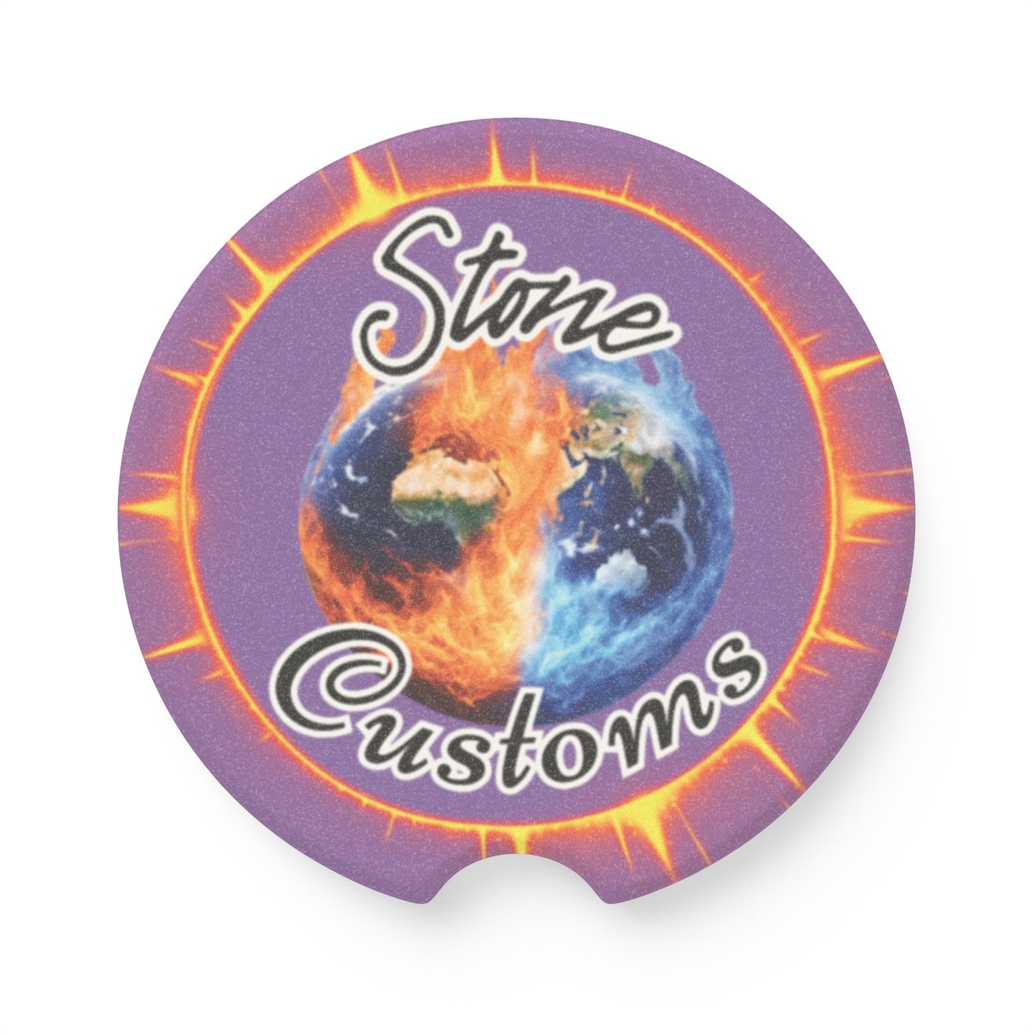 "Stone Customs" Soapstone Car Coaster (Lavender)