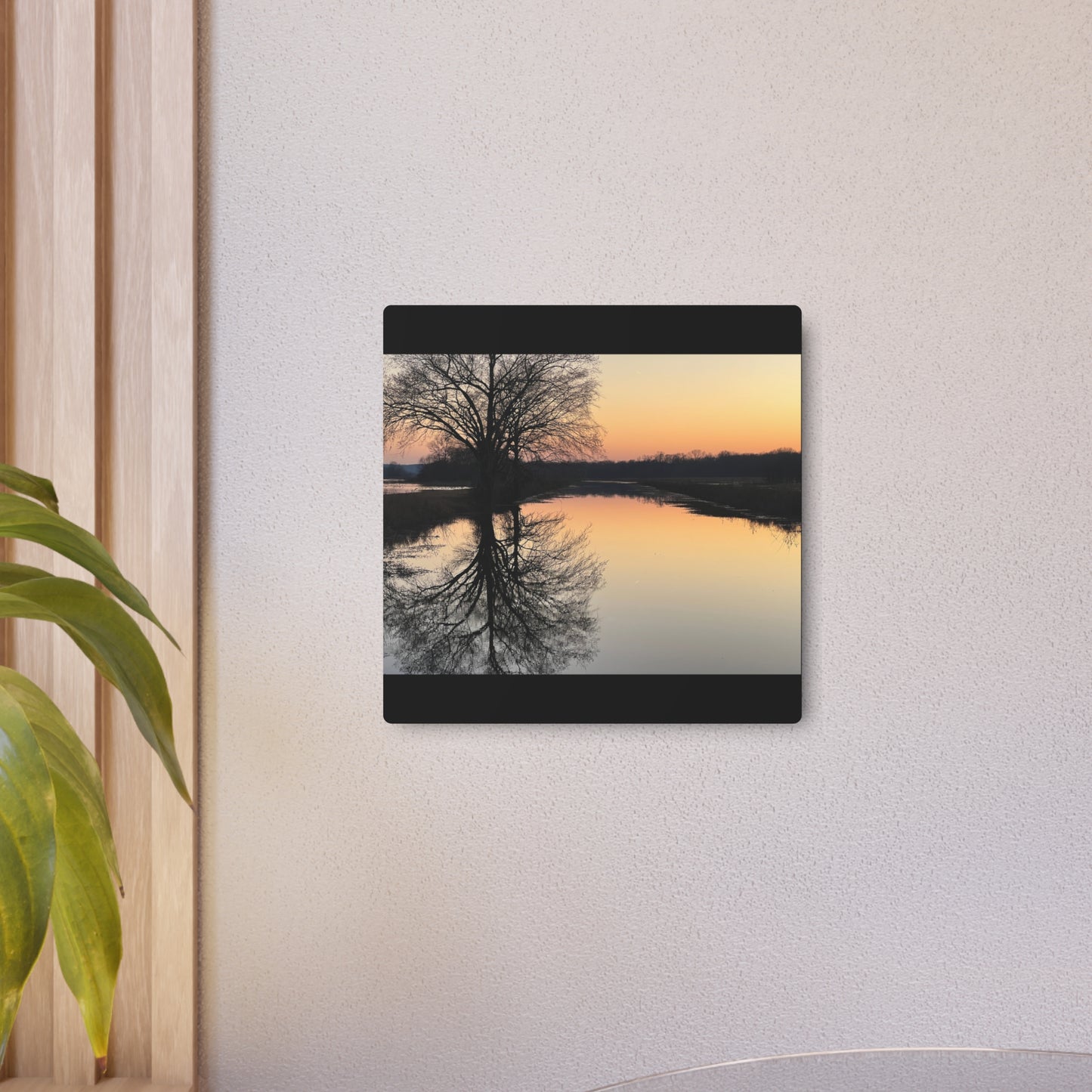 “Reflection At Sunset” Horizontal Metal Art Sign