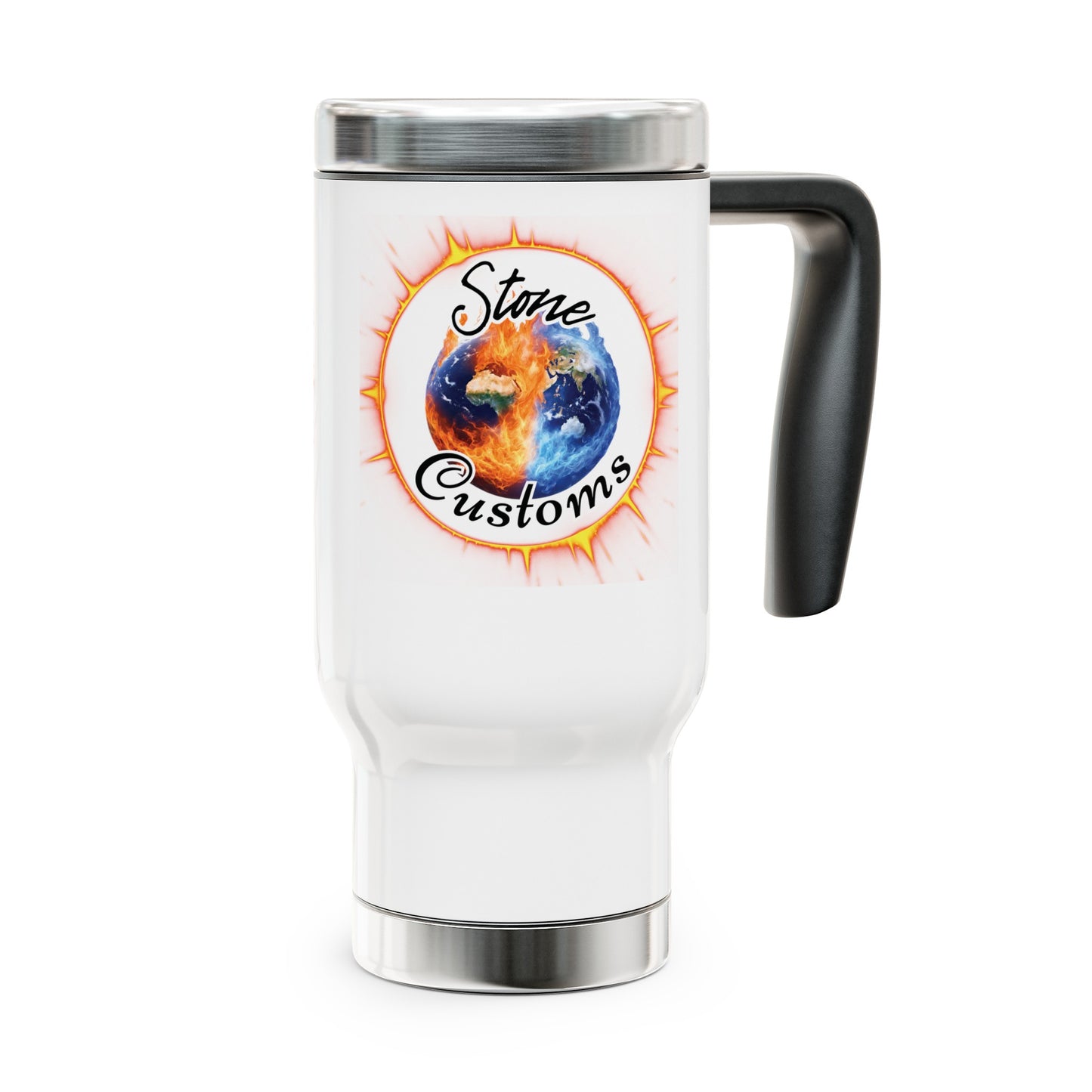 "Stone Customs" Stainless Steel Travel Mug with Handle, 14oz