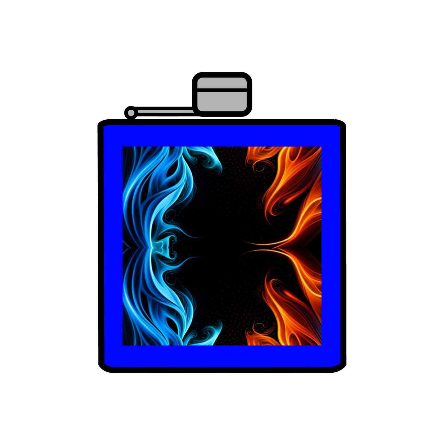 "Dancing Flames" Stainless Steel Flask, 6oz