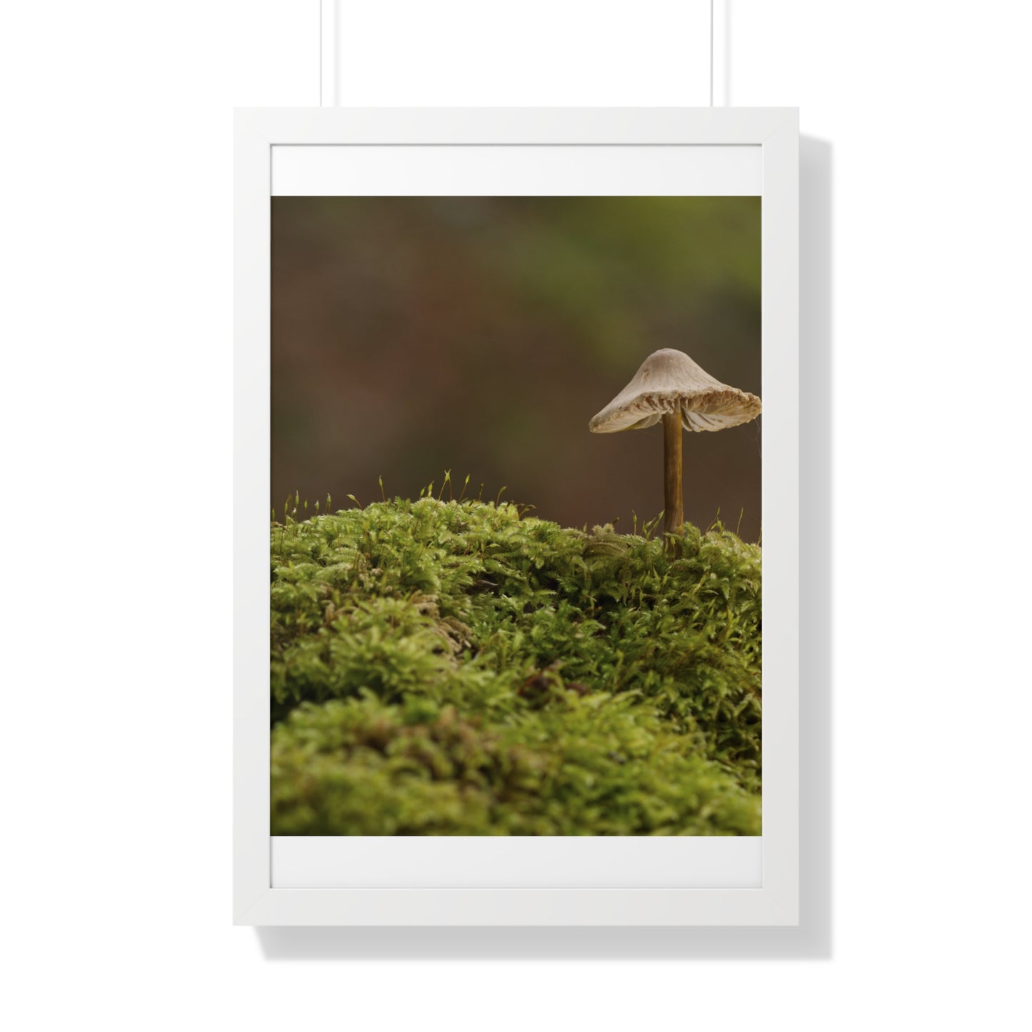 "Mushroom on Mossy Mound" Framed Vertical Poster