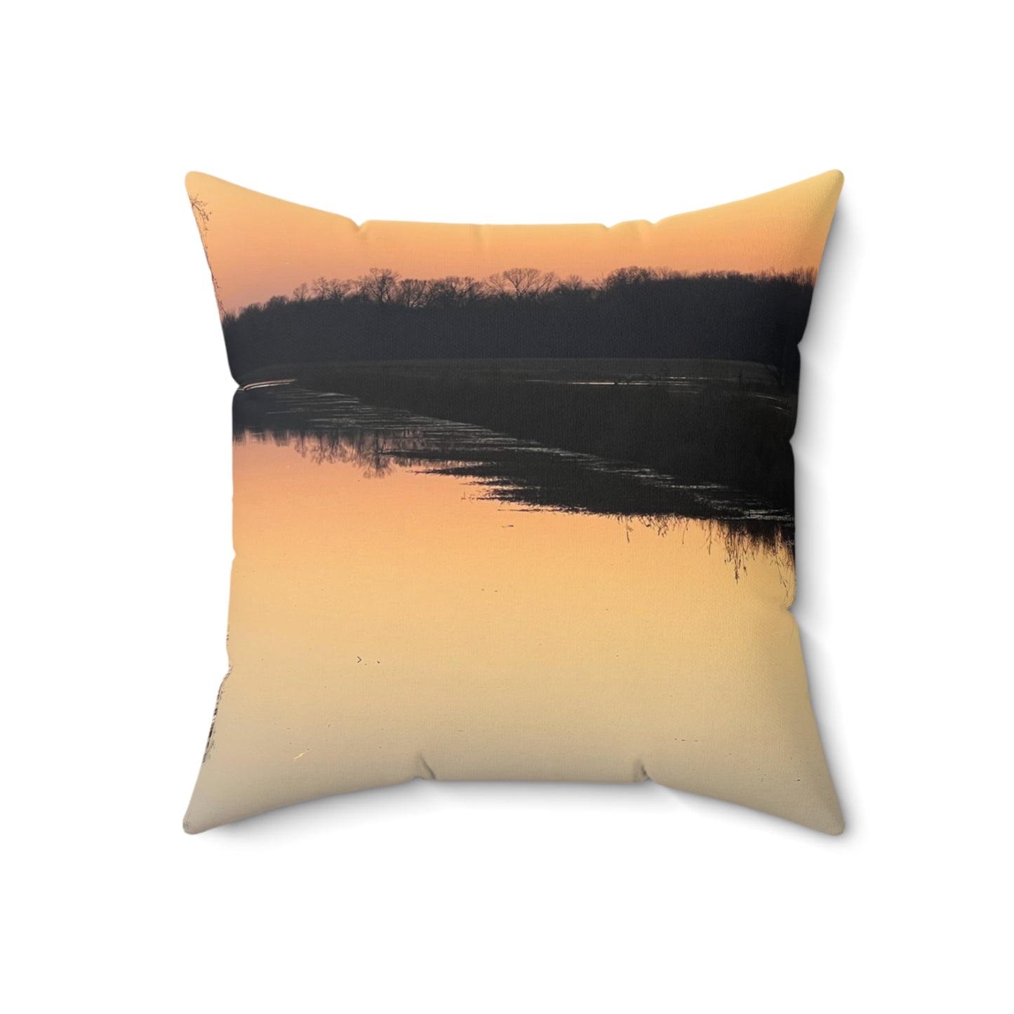 “Reflection At Sunset” Spun Polyester Square Pillow