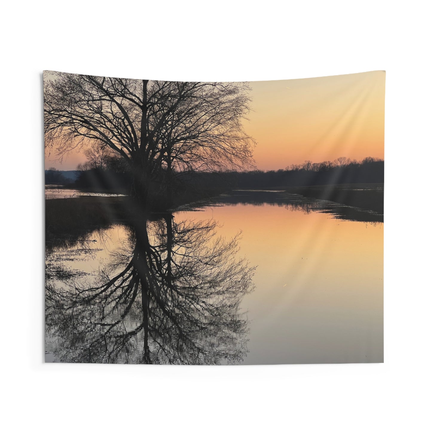 “Reflection At Sunset” Horizontal Indoor Wall Tapestries