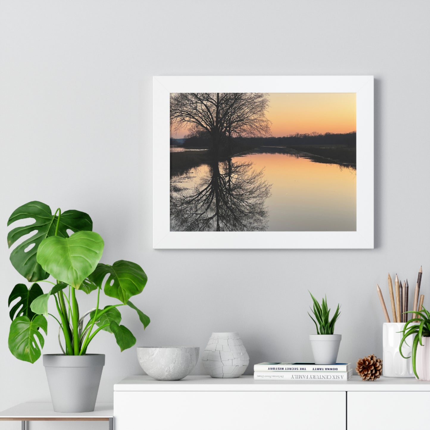 “Reflection At Sunset” Framed Horizontal Poster