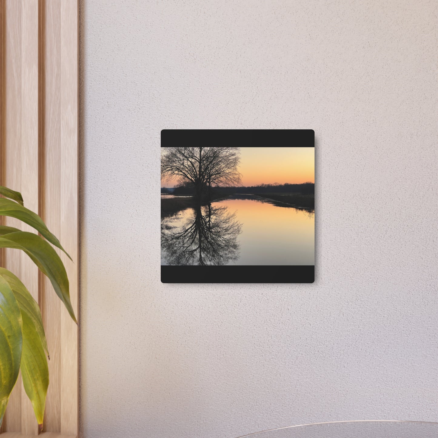 “Reflection At Sunset” Horizontal Metal Art Sign