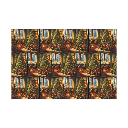 "Christmas Tree & Stockings" Gift Wrap Papers