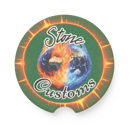 "Stone Customs" Soapstone Car Coaster (Dark Green)