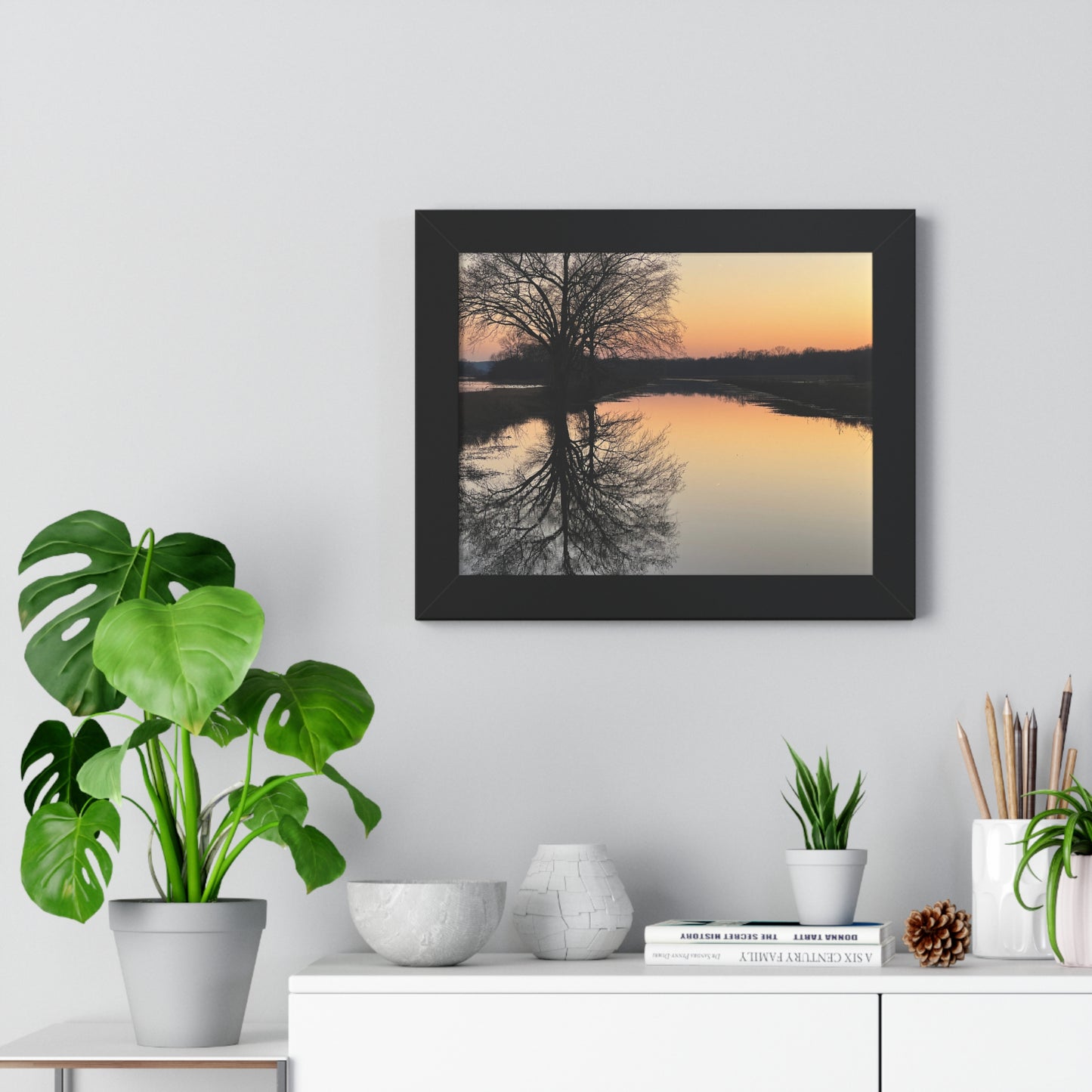 “Reflection At Sunset” Framed Horizontal Poster