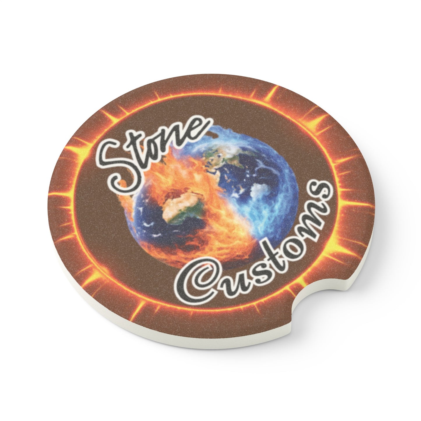 "Stone Customs" Soapstone Car Coaster (Brown)