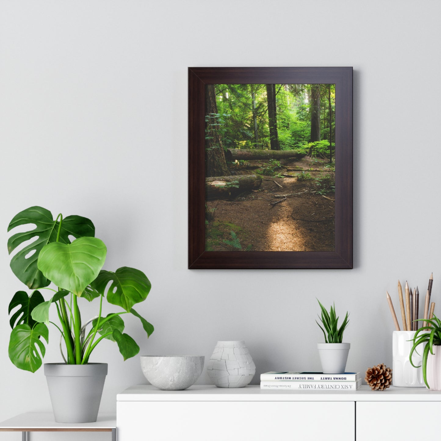 "Fallen Tree" Framed Vertical Poster