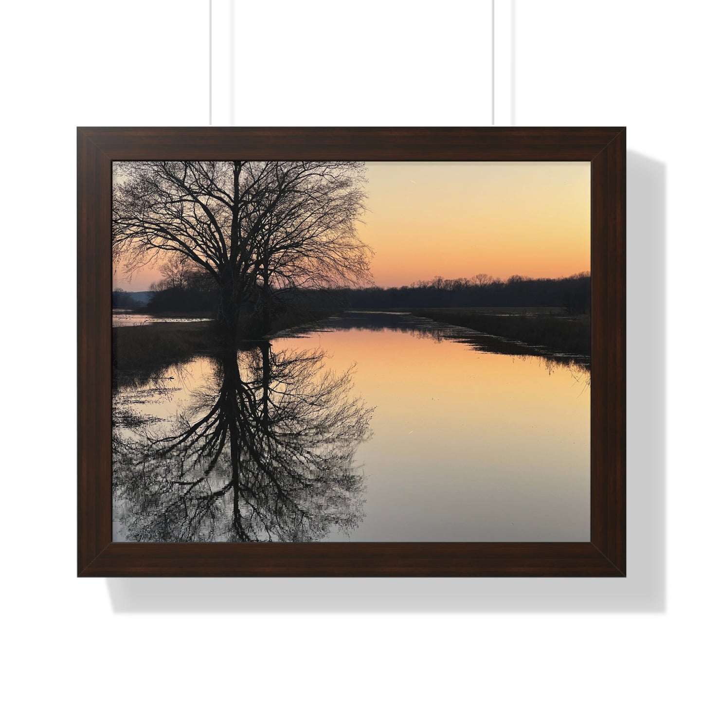 “Reflection At Sunset” Framed Horizontal Poster