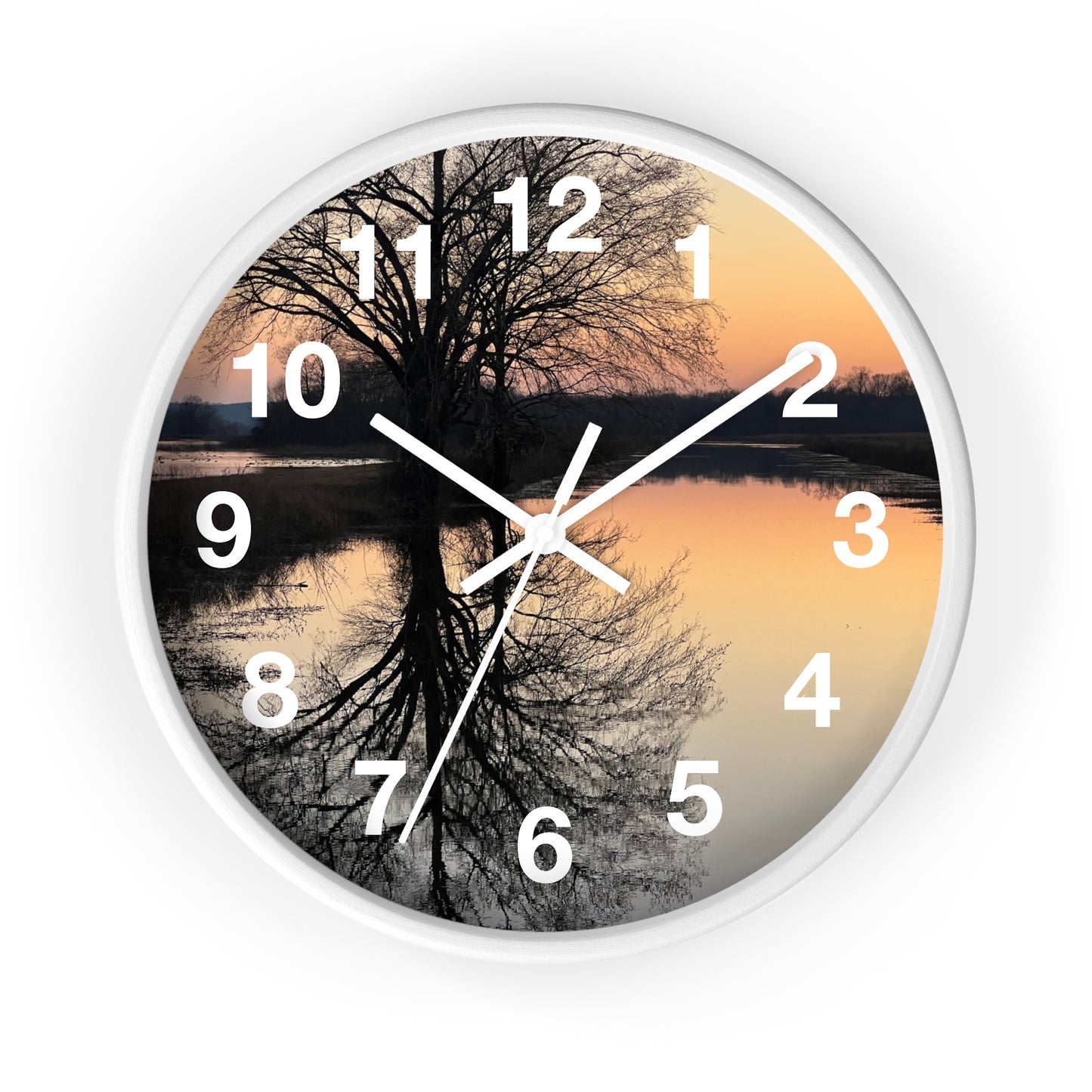 “Reflection At Sunset” Numbered Wall Clock