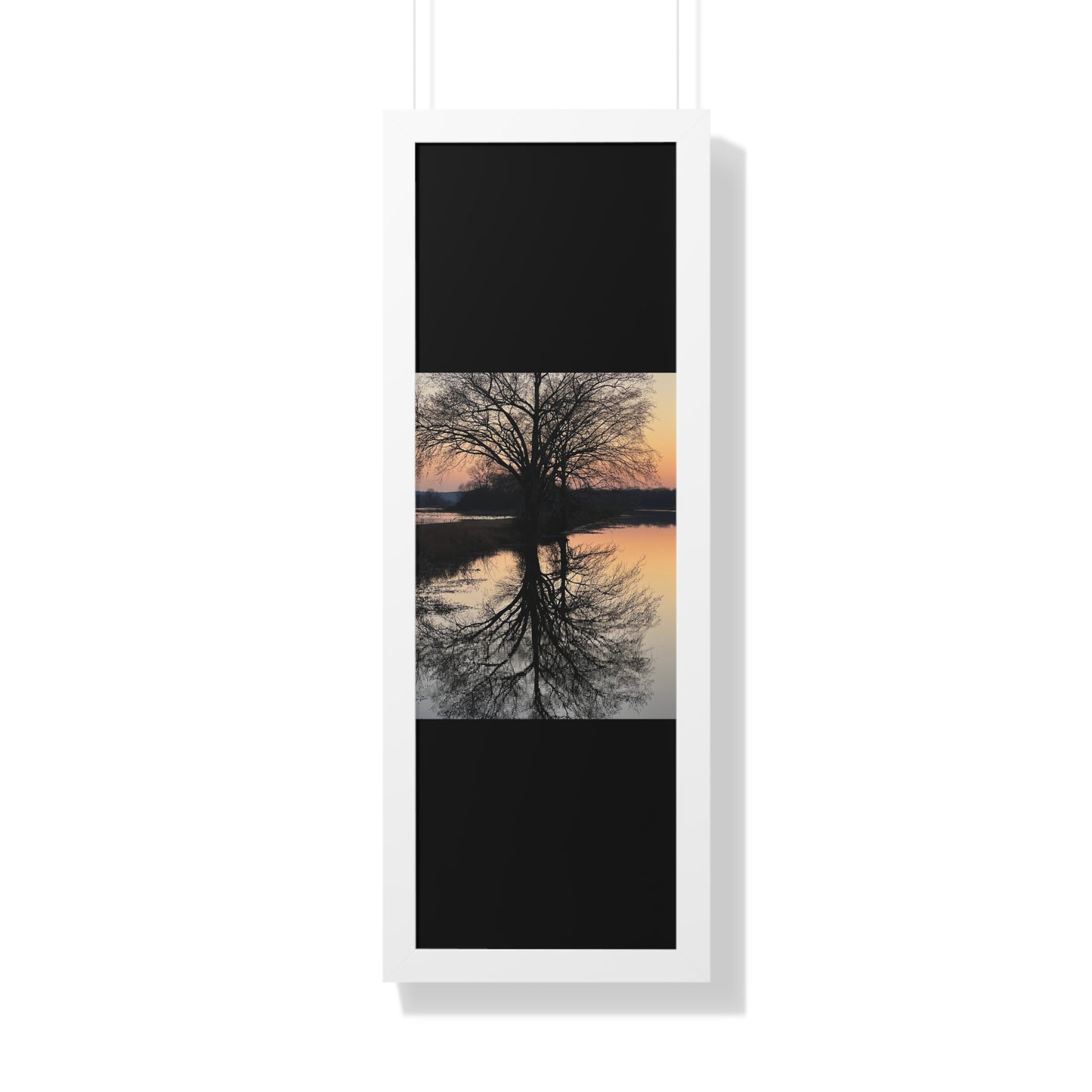 “Reflection At Sunset” Framed Vertical Poster