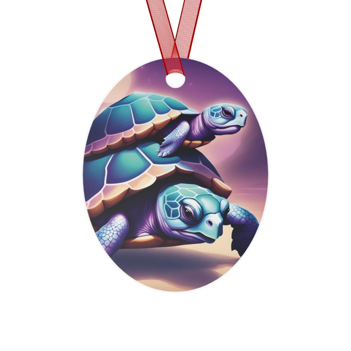 "Purple Turtles" Metal Ornaments