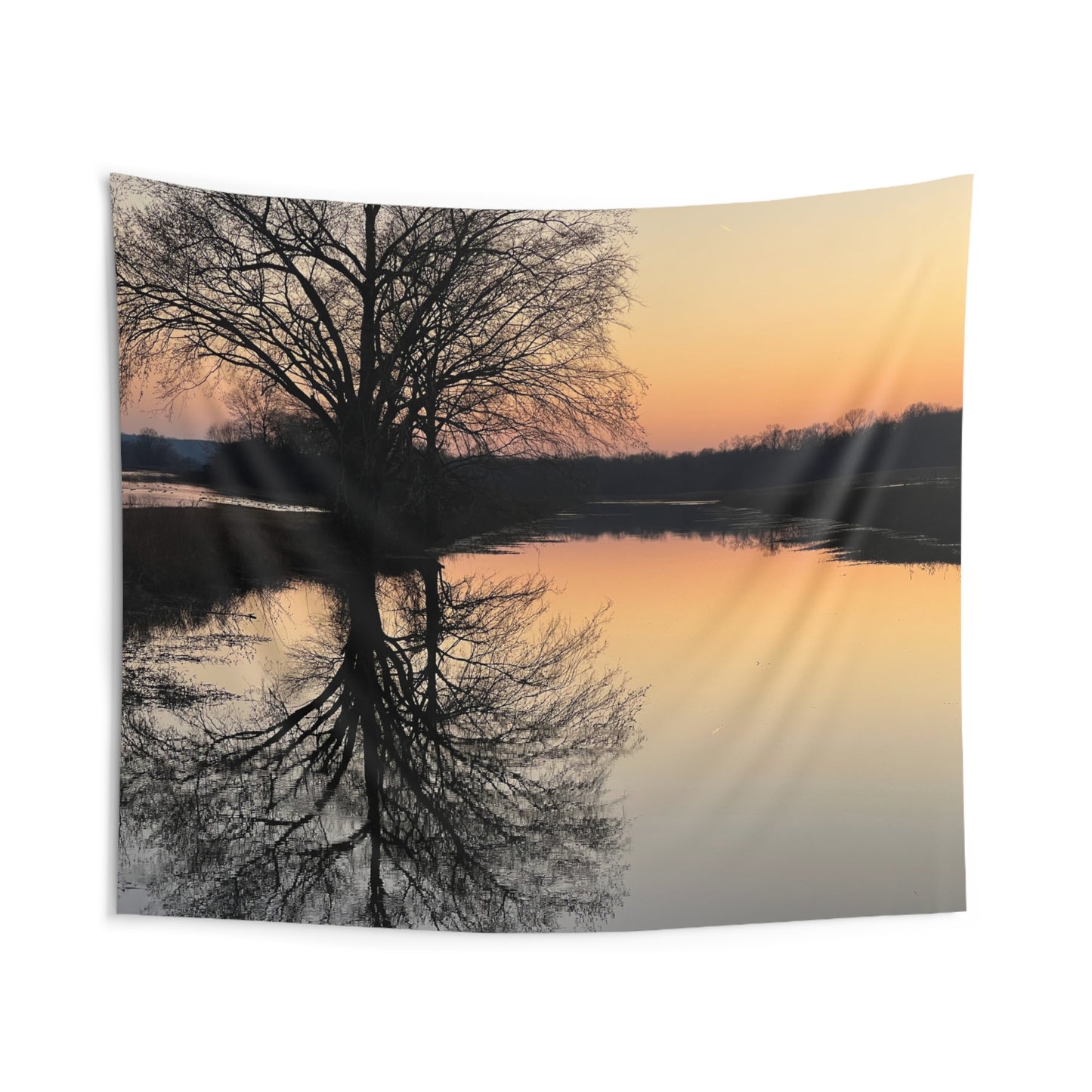 “Reflection At Sunset” Horizontal Indoor Wall Tapestries