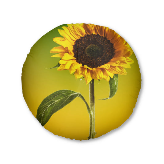 "Sunflower" Tufted Floor Pillow, Round