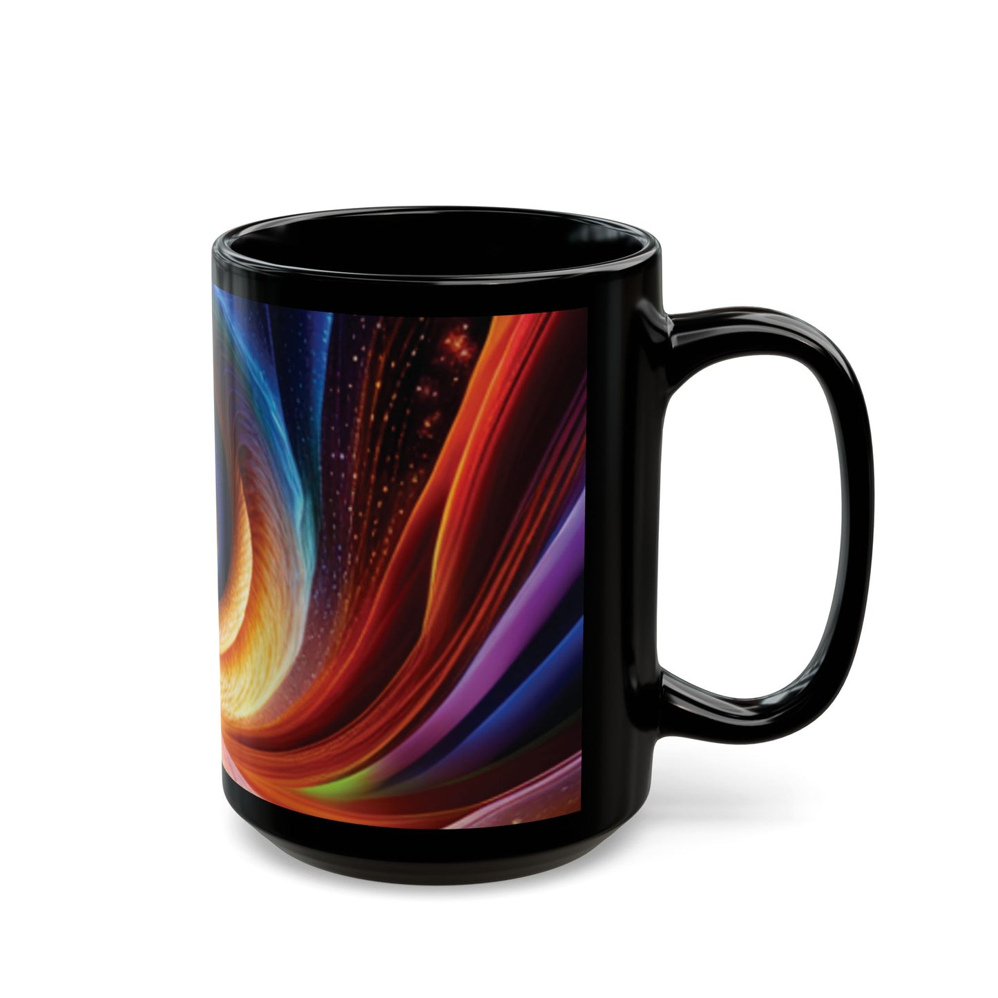 "Cosmic Spiral" Black Mug (11oz, 15oz)