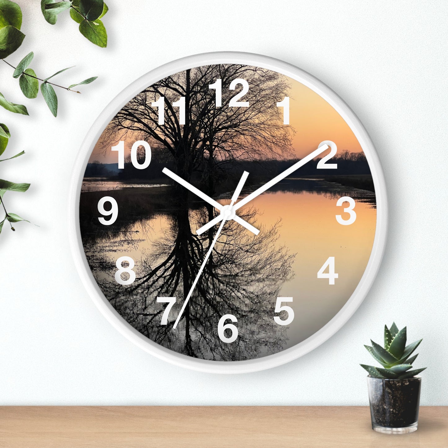 “Reflection At Sunset” Numbered Wall Clock