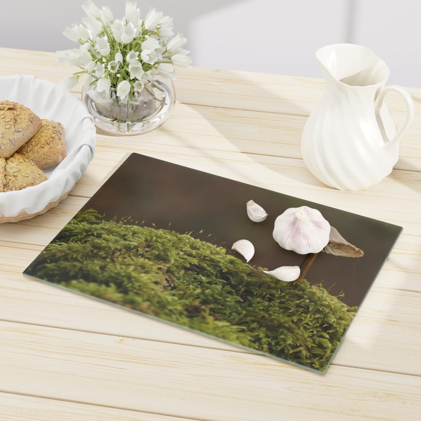 "Mushroom On Mossy Mound" Cutting Board