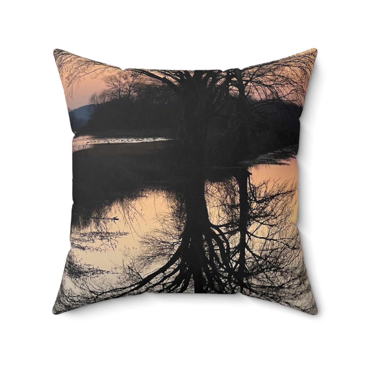 “Reflection At Sunset” Spun Polyester Square Pillow