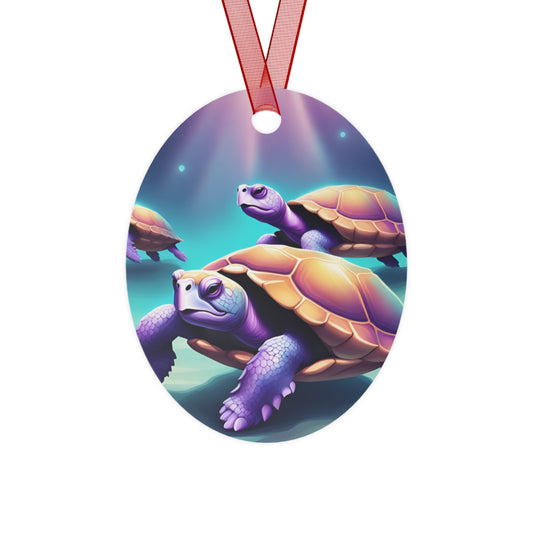 "Purple Turtles" Metal Ornaments