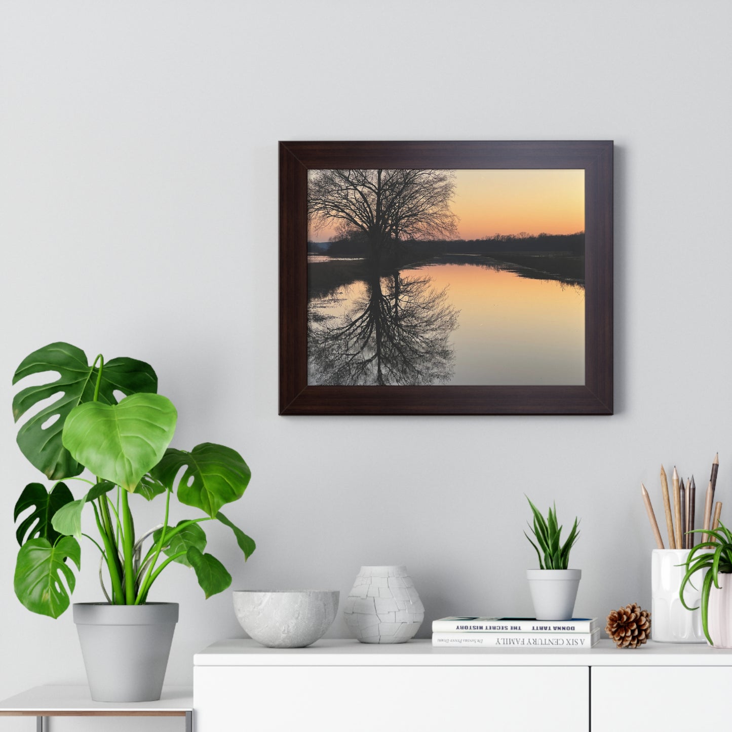 “Reflection At Sunset” Framed Horizontal Poster